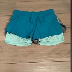 Pro Player Women's Turquoise and Mint Athletic Shorts LARGE